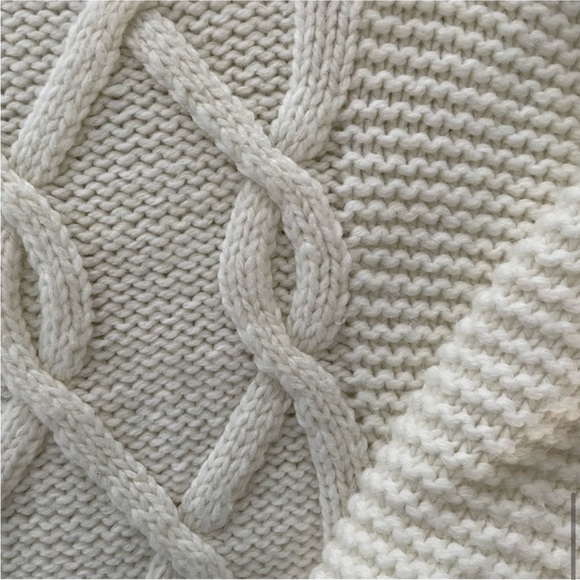 Women's GAP Wool Alpaca Cream Chunky Neutral Cable Knit Sweater - Picture 7 of 8